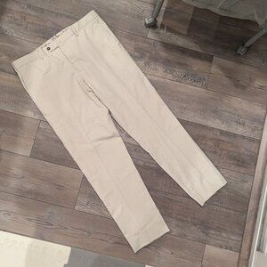 Pt01 PT Torino Slim Fit Khaki Flat Front Cotton Trousers Dress Pants 54 38x31